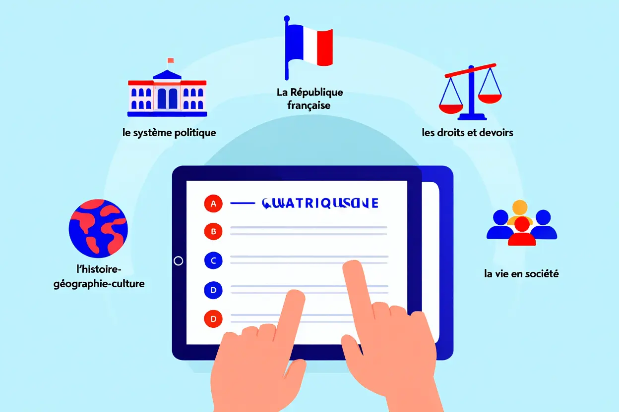 Interface du test civique